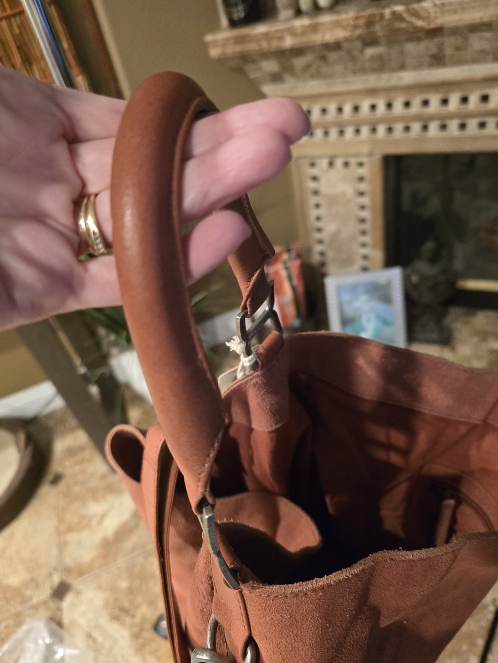 Free People Suede Hobo Bag in Rust Brown - Picture 6 of 7